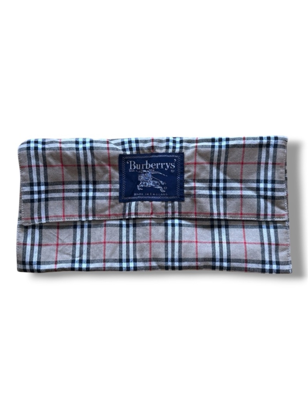 Burberry Beige Nova Check Fold-Over Dust Bag with Pink Lining - NWOT